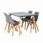 Table à manger rectangulaire bois 120cm gris - Hedvig - 4 chaises, 4 places, scandinave, pieds bois  Photo3