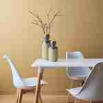 Table à manger rectangulaire bois 120cm blanc - Hedvig - 4 chaises, 4 places, scandinave, pieds bois  Photo3