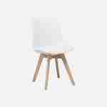 Table à manger rectangulaire bois 120cm blanc - Hedvig - 4 chaises, 4 places, scandinave, pieds bois  Photo4