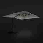 Parasol déporté haut de gamme LED carré 3x3m – PYLA LED beige – Toile Sunbrella, structure en aluminium anodisé, rotatif, éclairage led, housse de protection Photo4