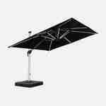 Parasol déporté haut de gamme LED carré 3x3m – PYLA LED noir – Toile Sunbrella ® fabriquée en France, par Dickson, structure en aluminium anodisé, rotatif, éclairage led, housse de protection Photo3