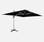 Parasol déporté haut de gamme carré 3x4m - PYLA LED noir - Toile Sunbrella ®, structure alu, éclairage led, housse de protection
