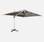 Parasol déporté haut de gamme carré 3x4m - PYLA LED taupe - toile Sunbrella ® fabriquée en France, housse de protection | sweeek
