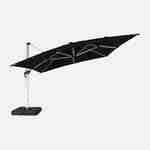Parasol déporté haut de gamme LED carré 4x4m – PYLA LED noir – toile Sunbrella ® fabriquée en France, structure en aluminium anodisé, rotatif, éclairage led, housse de protection Photo3