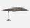 Parasol déporté haut de gamme carré 4x4m - PYLA LED taupe - toile Sunbrella ® fabriquée en France, housse de protection | sweeek