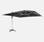 Parasol déporté haut de gamme carré 4x4m - PYLA LED anthracite - toile Sunbrella ® fabriquée en France, housse de protection