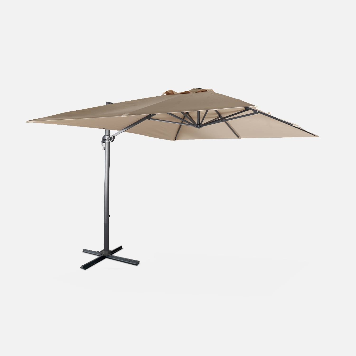 3x4m rectangular cantilever parasol, beige | sweeek