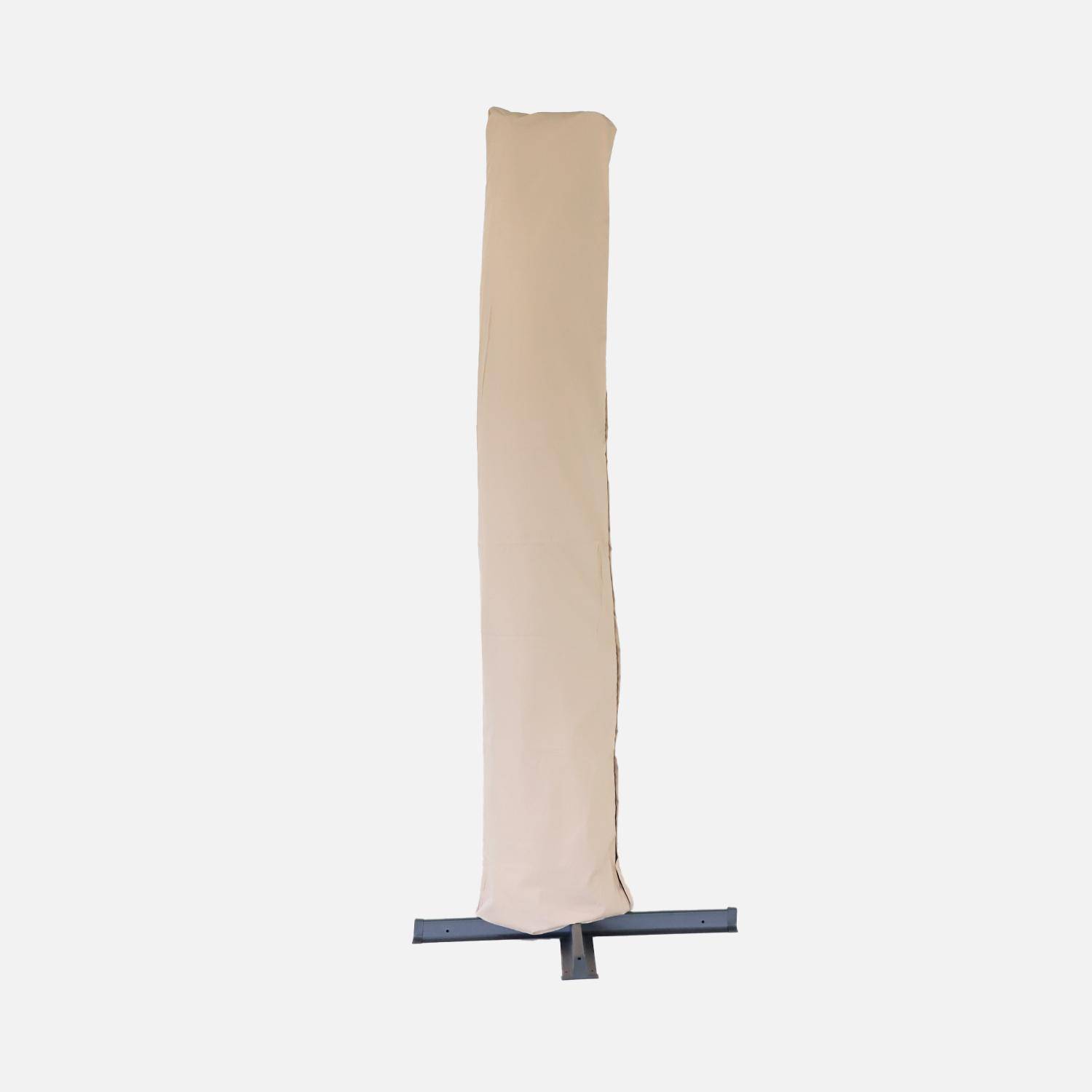 Rechthoekige zweefparasol 3x4m, Kantelbaar in 6 posities, 360° draaibaar, Beige,sweeek,Photo10