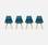 Eetkamerstoel Nils - kuipstoel - set van 4 - Donker turquoise | sweeek