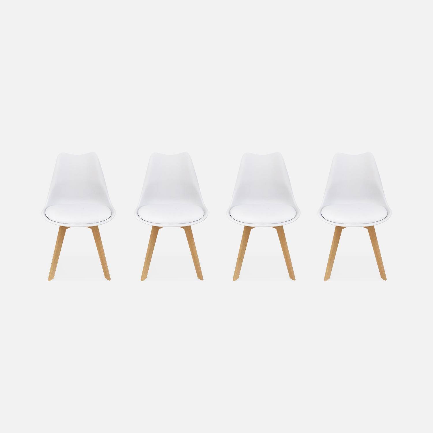 Set van 4 eetkamerstoelen, beukenhouten poten, Scandinavisch design Photo3
