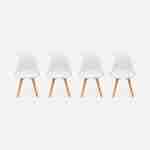 Conjunto de 4 cadeiras escandinavas, pernas em faia, cadeiras de 1 lugar, branco Photo3