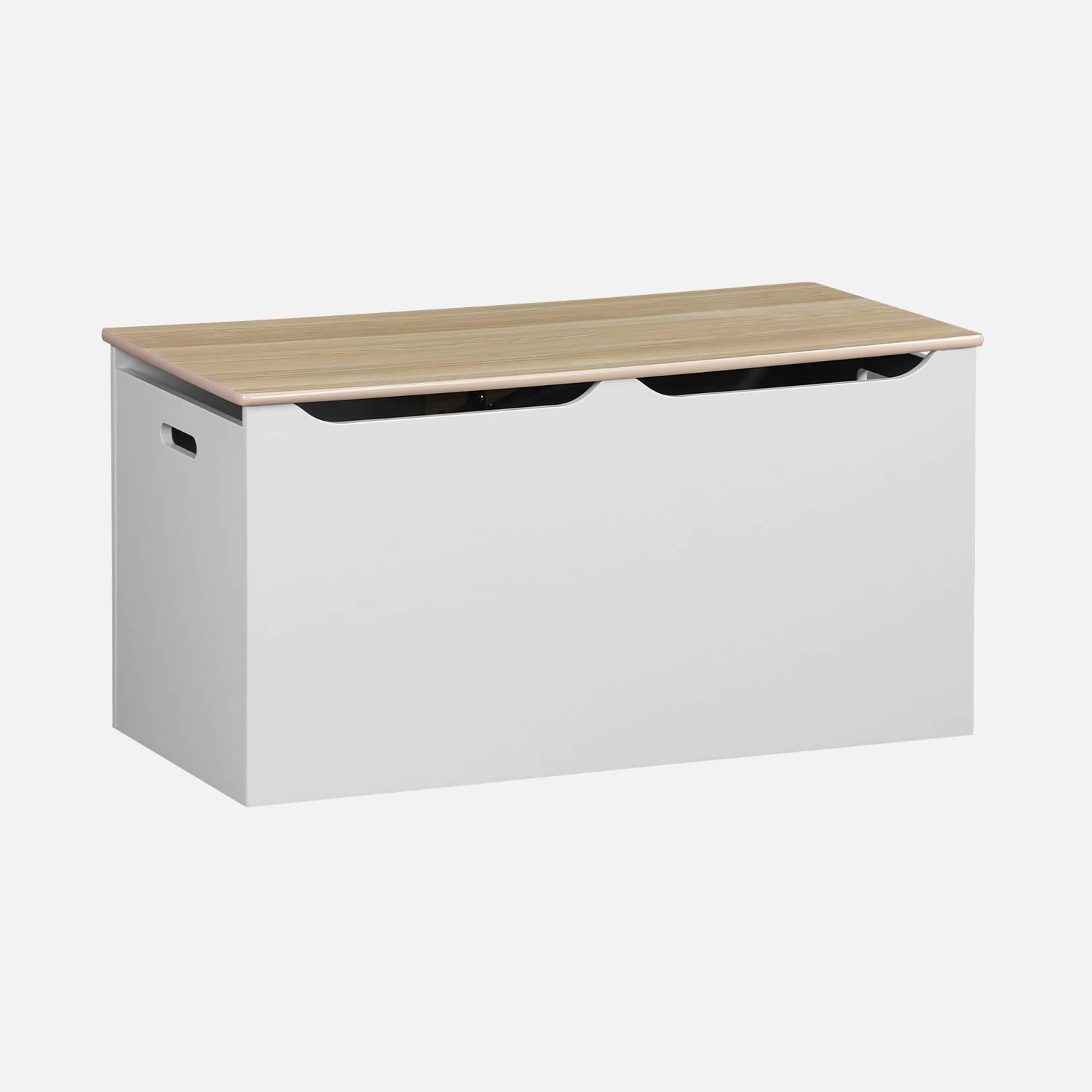 Speelgoedkist TOBIAS - 80x40 cm - grenenhout - Naturel/Wit