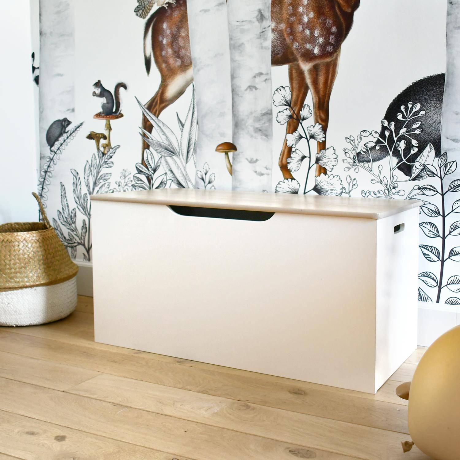 Lit tipi 90x190 cm en pin naturel blanc - TOBIAS