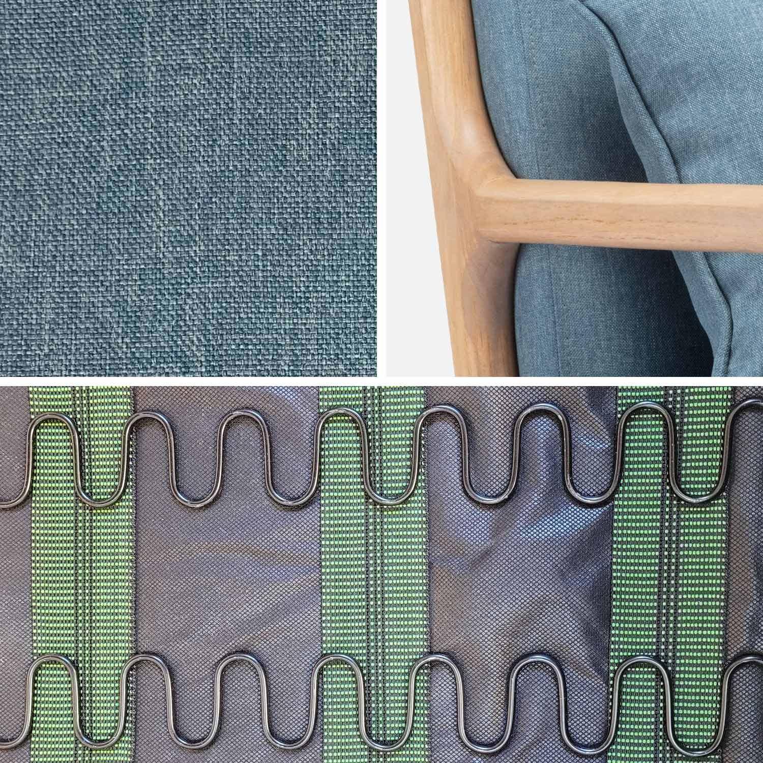 Fauteuil à bascule design en bois et tissu, 1 place, rocking chair scandinave, bleu,sweeek,Photo6