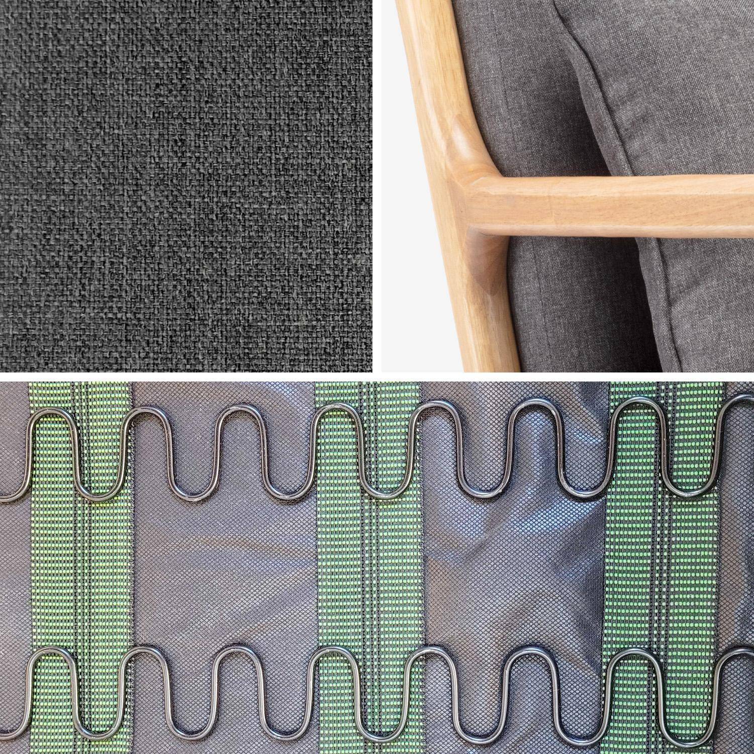 Design schommelstoel van hout en stof, 1 plaats, Scandinavische look Photo4