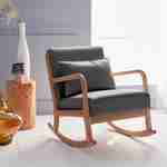 Design schommelstoel van hout en stof, 1 plaats, Scandinavische look Photo1