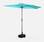  Parasol de balcon Ø250cm  – CALVI – Demi-parasol droit, mât en aluminium avec manivelle d’ouverture, toile turquoise | sweeek