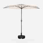  Parasol de balcon Ø250cm  – CALVI – Demi-parasol droit, mât en aluminium avec manivelle d’ouverture, toile sable Photo3