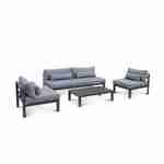 Set di mobili da giardino a 4 posti in alluminio - sedute profonde - Rieti - grigio antracite Photo1