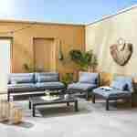 Conjunto de mobiliário de jardim de 4 lugares em alumínio - assentos profundos - Rieti - cinzento antracite Photo2