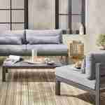Set di mobili da giardino a 4 posti in alluminio - sedute profonde - Rieti - grigio antracite Photo3