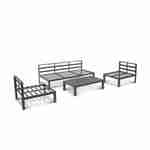 Set di mobili da giardino a 4 posti in alluminio - sedute profonde - Rieti - grigio antracite Photo4