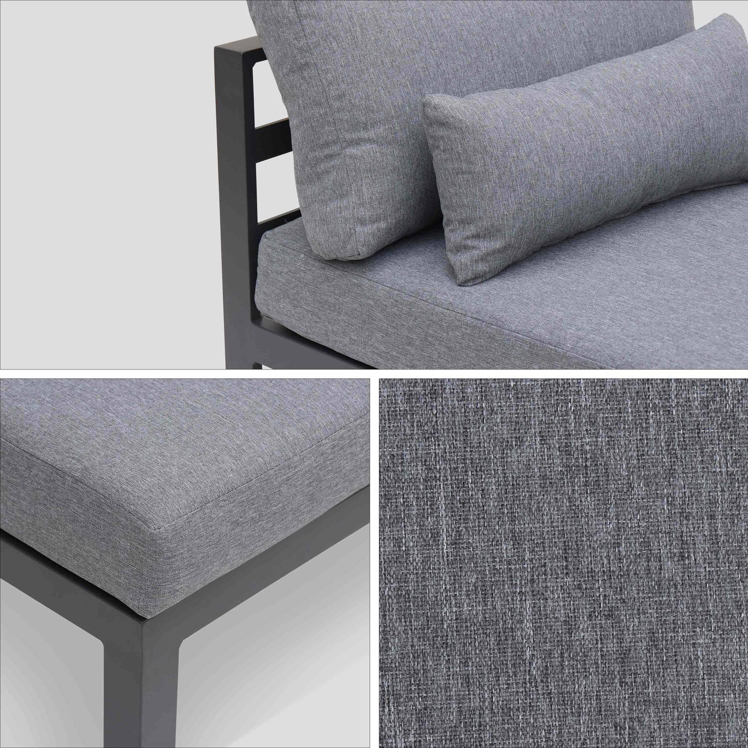 Set di mobili da giardino a 4 posti in alluminio - sedute profonde - Rieti - grigio antracite Photo7