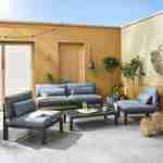 Conjunto de muebles de jardín de aluminio 4 plazas - asientos profundos - Rieti - gris antracita Photo1