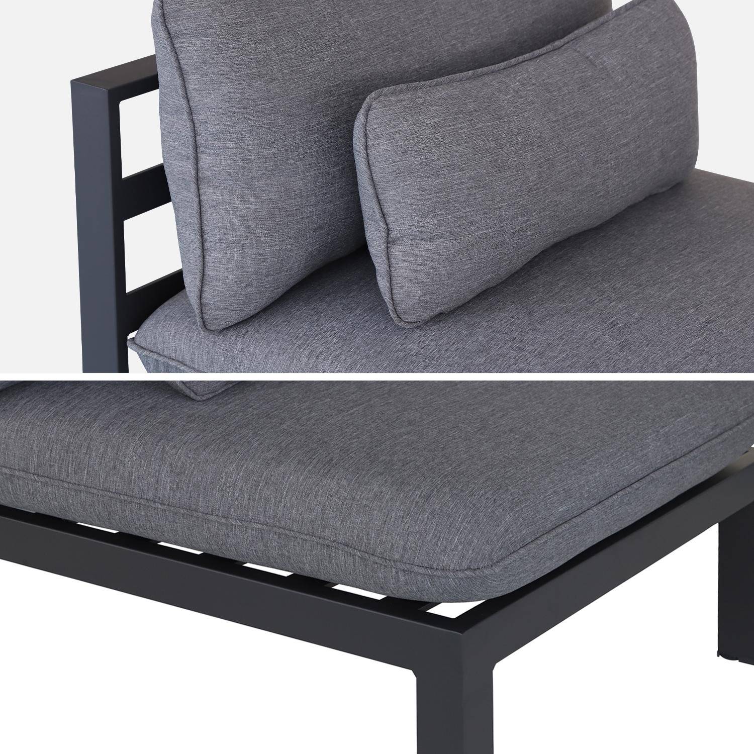Conjunto de muebles de jardín de aluminio 4 plazas - asientos profundos - Rieti - gris antracita,sweeek,Photo7