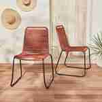 Lot de 2 chaises de jardin en corde BRASILIA, terracotta, empilables, extérieur Photo1
