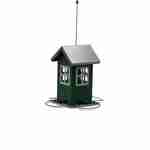 Metalen vogelvoederhuis, afneembaar dak, zaadverdeling, vetbol, ​​groen Photo1