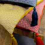 Bodenmatratze, 120x60cm, Terrakotta, wendbar, Baumwolle, mit Quasten, boho, weich, entspannend, sonniges Motiv und Uni Photo2