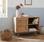 Scandi-style wood and cane rattan storage cabinet with Scandi-style legs, Natural wood colour | sweeek