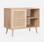 Scandi-style wood and cane rattan storage cabinet with Scandi-style legs, Natural wood colour | sweeek