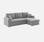 Canapé d'angle convertible en tissu gris clair avec coffre de rangement | sweeek