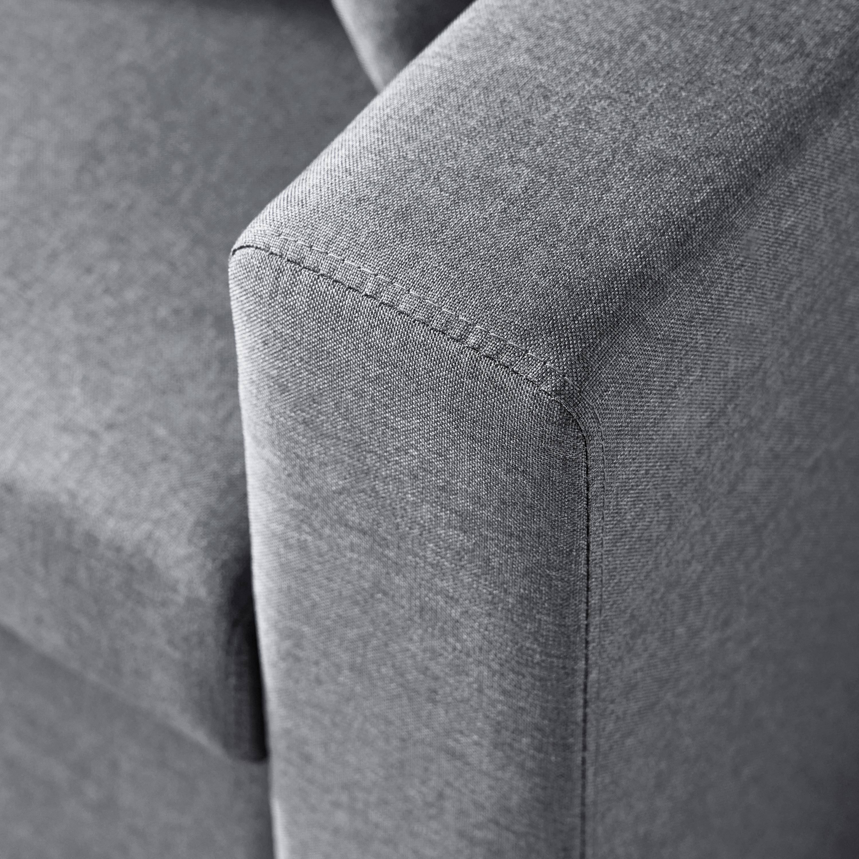 Canapé d'angle convertible en tissu gris clair - IDA - 3 places, fauteuil d'angle réversible coffre rangement lit modulable  Photo6