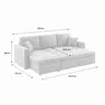 Stoffen lichtgrijze bedbank met chaise longue en opbergruimte - IDA - 3-zits, omkeerbare hoeksalon, opbergruimte, zetelbed Photo11
