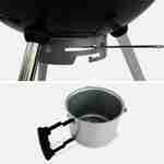 Barbecue PREMIUM charbon de bois Ø 57cm - Charles - Noir émaillé, barbecue avec grille amovible, aérateurs, fumoir, récupérateur de cendres, souffleur offert Photo7