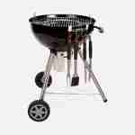 Houtskool barbecue, zwart geëmailleerd - Barbecue met beluchters, smoker, aslade, afdekhoes, haakjes, keukengerei Photo6