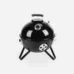 Barbecue fumoir au charbon de bois Ø44cm – Jacques – Smoker premium avec aérateurs, fumoir, gril, boite de fumage, noir Photo8
