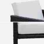 Table de jardin en résine 4 places – FIRENZE 4 – coloris noir, coussins blancs, table encastrable Photo7