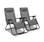 Lot de 2 fauteuils relax – Patrick – Textilène, pliables, multi-positions, anthracite | sweeek