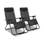 Lot de 2 fauteuils relax – Patrick – Textilène, pliables, multi-positions, noir | sweeek