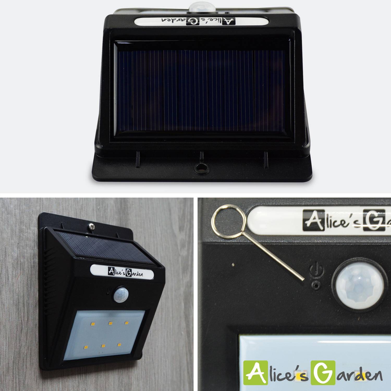 Solar LED Leuchten- 6er-Set mit Bewegungsmelder, Lithium-Batterie, warmweiß, wasserdichte Außenleuchte, solarbetriebene Wandleuchte Photo2