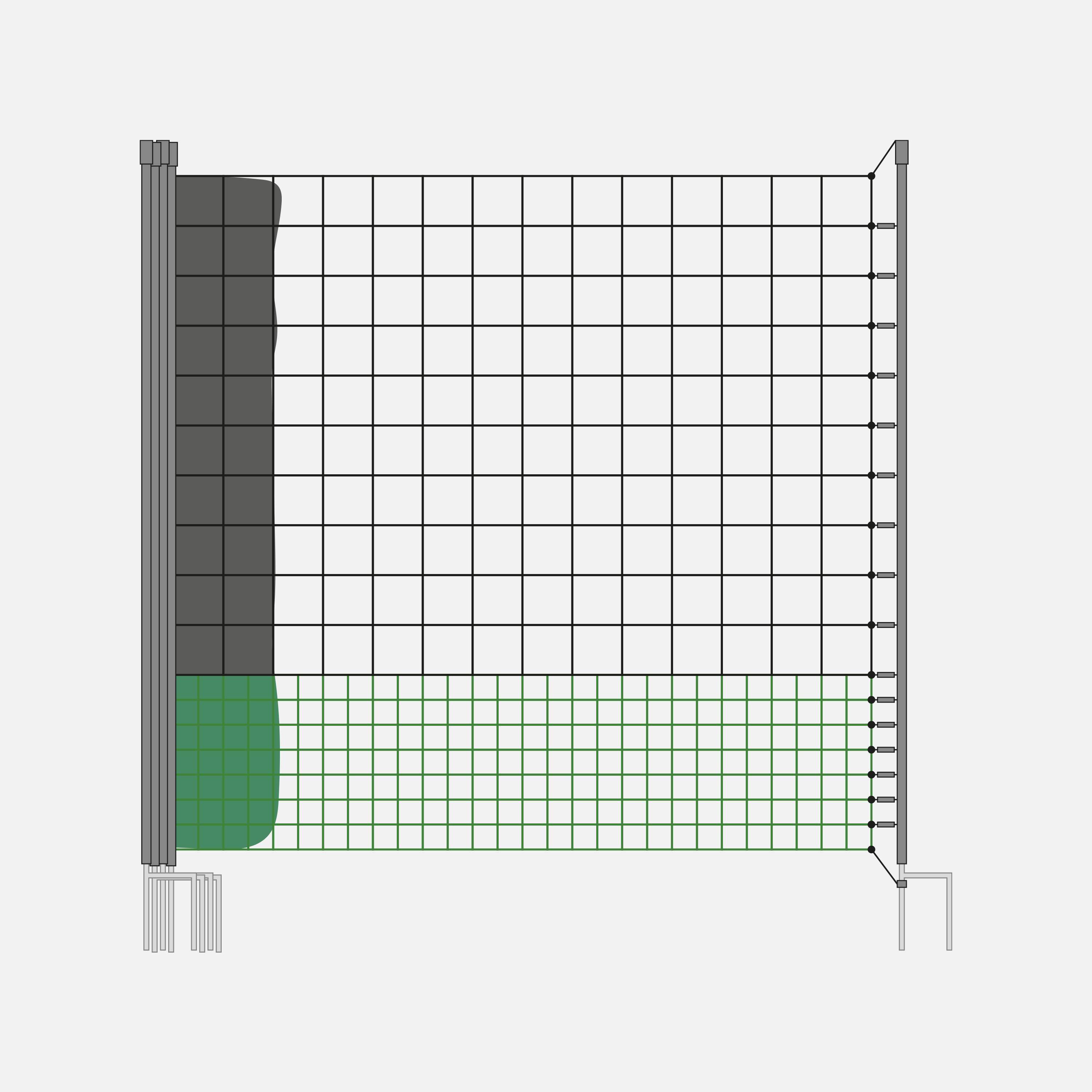 Kit di recinzione in rete per galline da 50 m con 14 picchetti a doppia punta inclusi, modulare, porta di accesso | sweeek Photo1