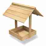 Houten stofbad voor kippen Canadees FSC Hout, met dak, voor alle seizoenen, om de veren van uw kippen te reinigen Photo1