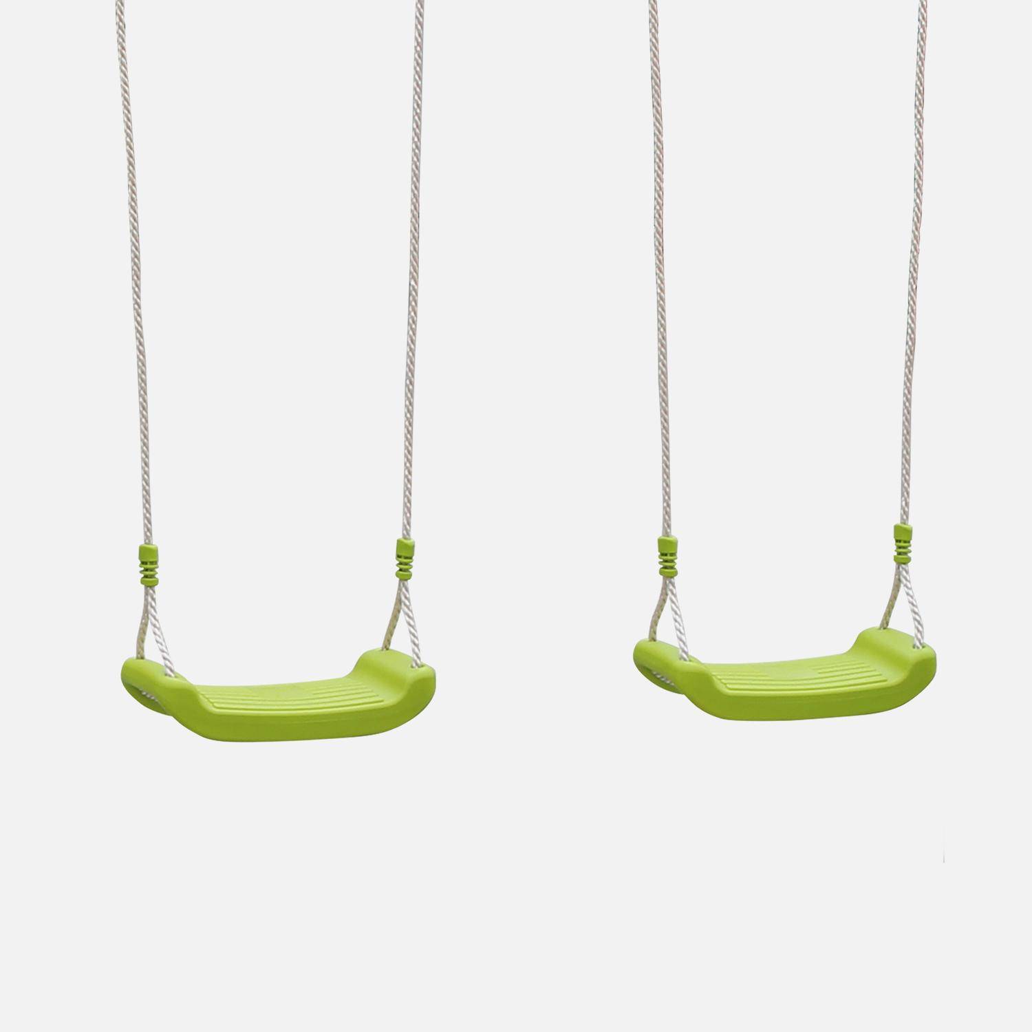 Swing set with 2 swings, 1 tandem swing and 1 two-seated glider, height 223cm Photo3
