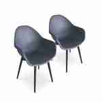 Lot de 2 fauteuils scandinaves PADAR, métal et résine injectée, gris, Intérieur/extérieur Photo1