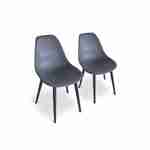 Set mit 2 Skandinavischen Stühlen PADAR, Metall und Spritzharz, dunkelgrau, Innen/Außen Photo1
