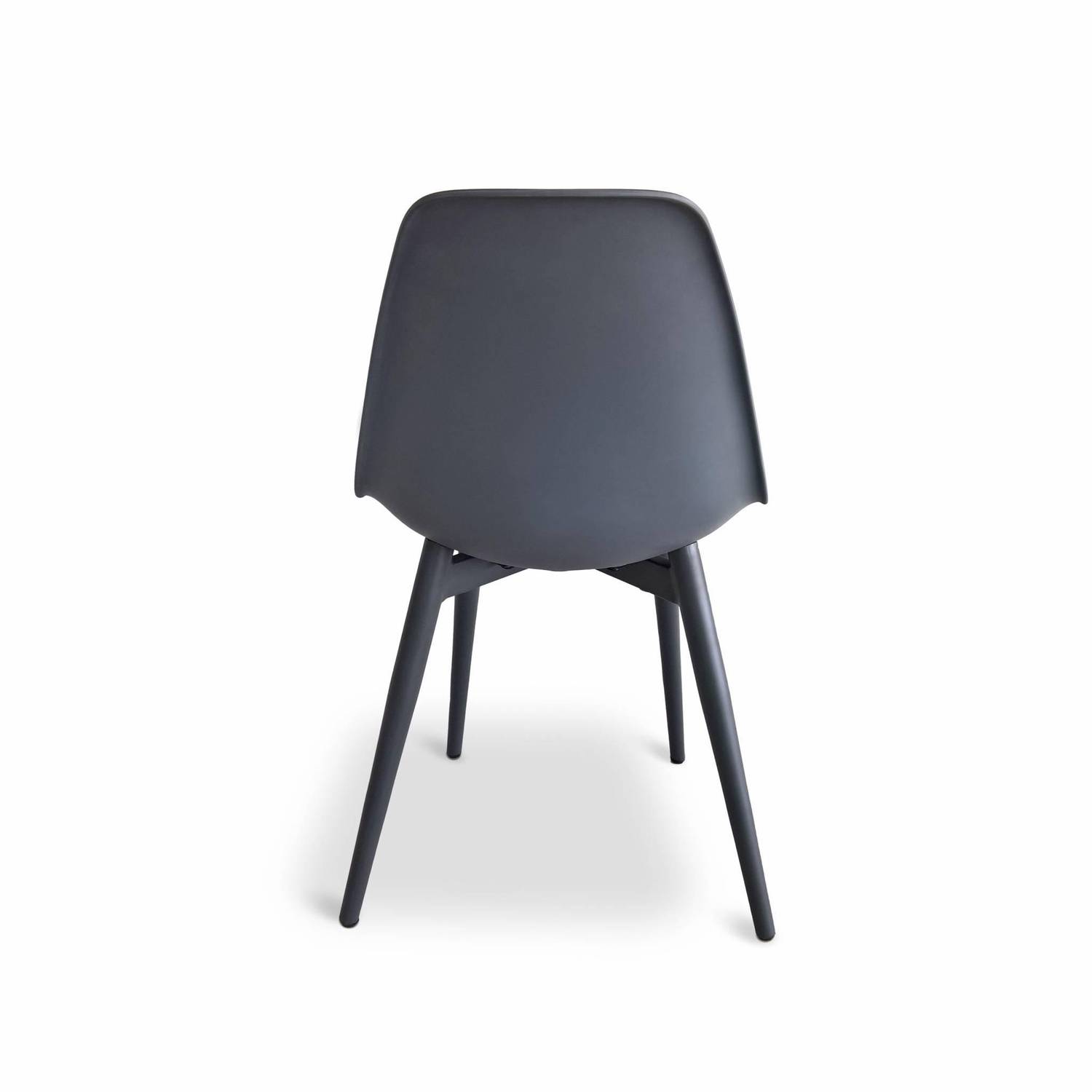 Set van 4 Scandinavische stoelen Padar, metaal en geïnjecteerde hars, grijs, binnen en/of buiten Photo4